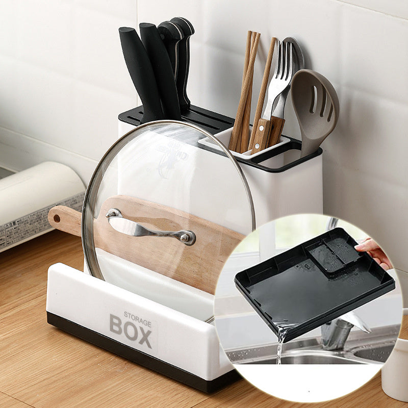 Organizador de Talheres e Blocos de Facas para Gaveta/Bancada | Plástico Anti-deslizante | Arrumação Inteligente | Leano Shop