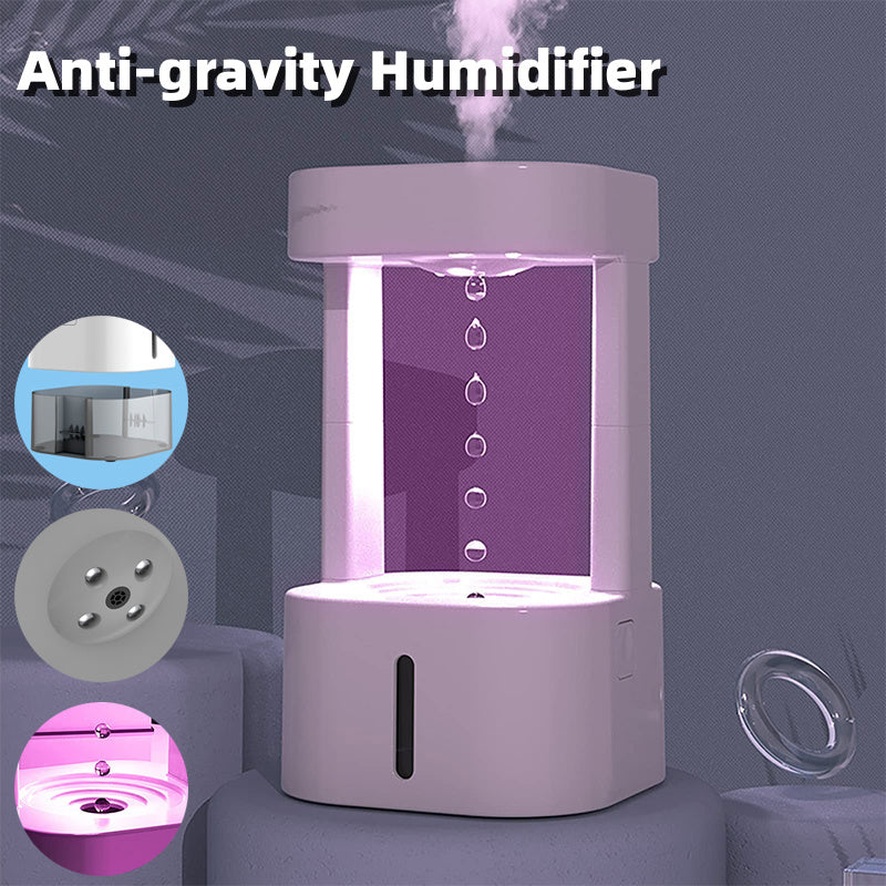 Humidificador Anti-Gravidade Criativo (Gota de Água) | Difusor Ultrassónico Silencioso | Decoração Única | Leano Shop