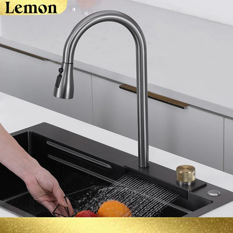 Torneira de Cozinha Casacata Pull Down (Misturador Quente/Frio)