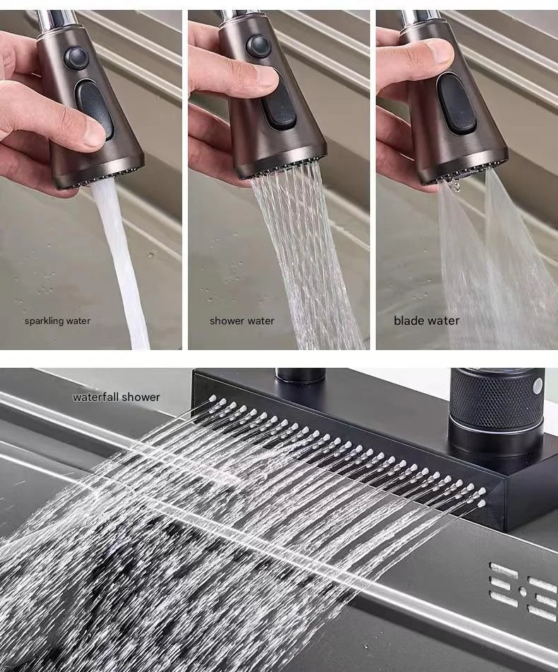 Torneira de Cozinha Casacata Pull Down (Misturador Quente/Frio)