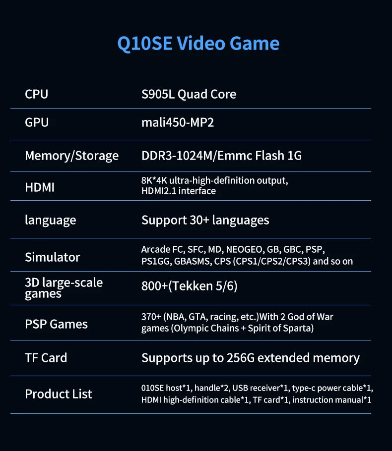 Consola RS5 TV Game (4K, Dual Stick Wireless Controller)
