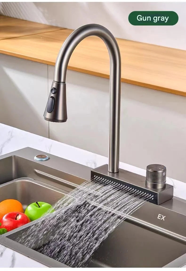 Torneira de Cozinha Casacata Pull Down (Misturador Quente/Frio)