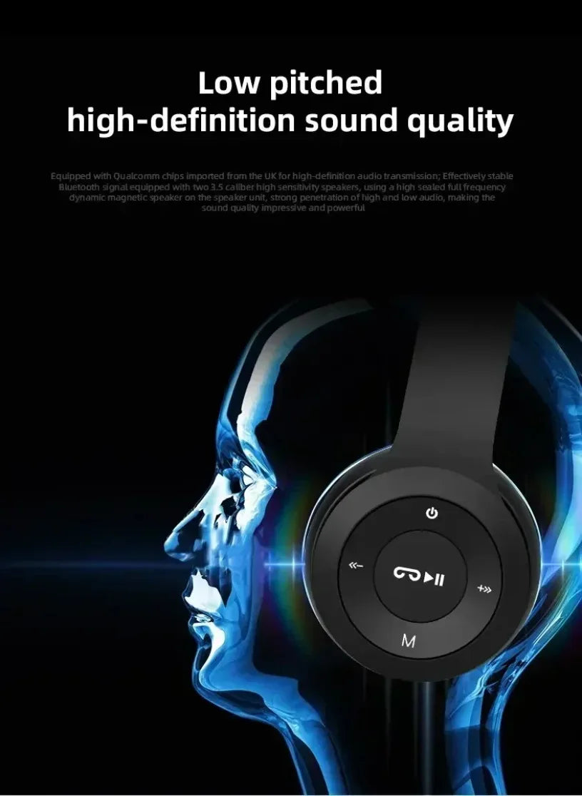 P47 Foldable Wireless Bluetooth Headphone (Bass HiFi)