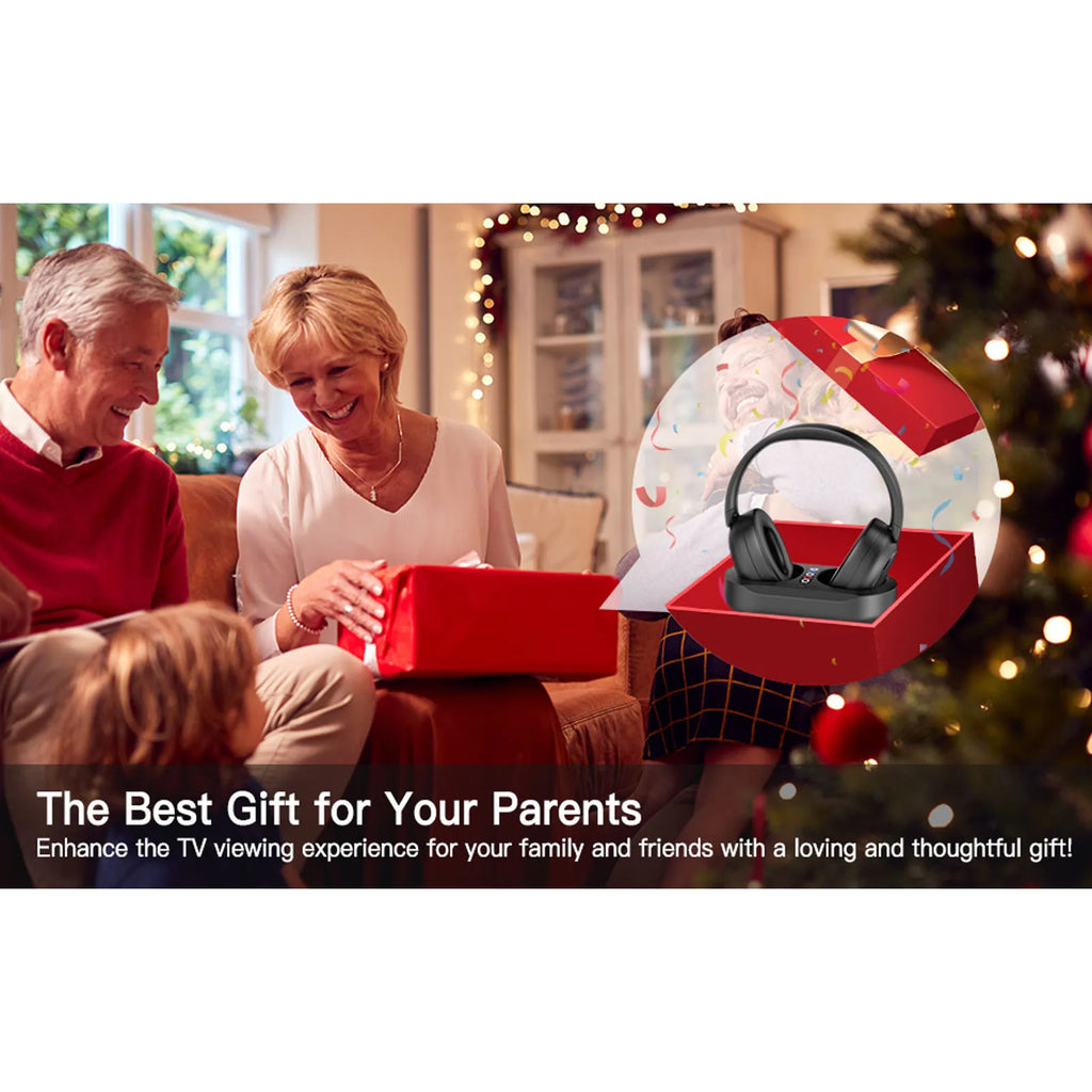 Headphone TV Wireless 2.4G/BT 5.3 com Dock de Carregamento