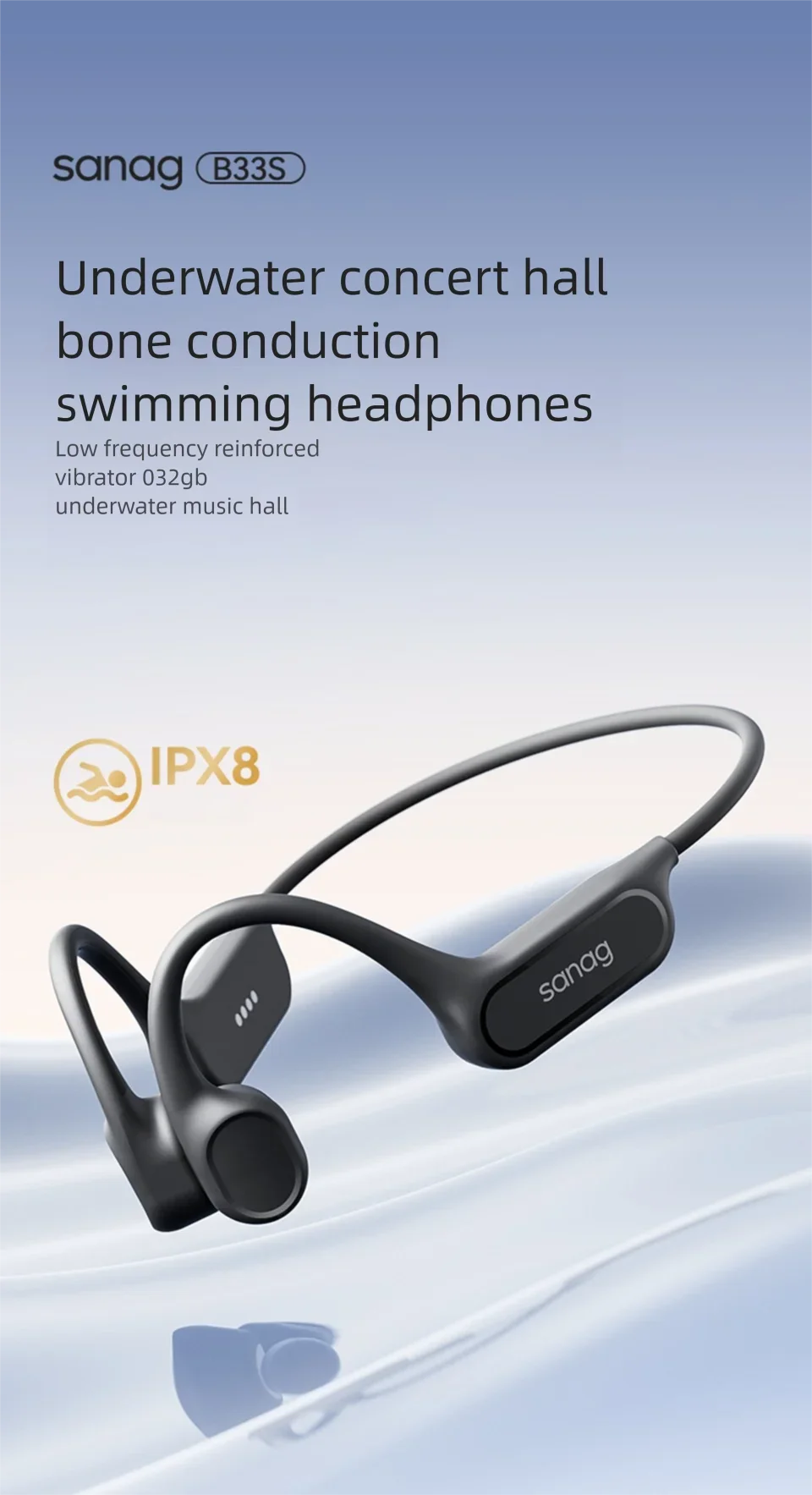 Sanag B33S Bone Conduction (32GB, IPX8)