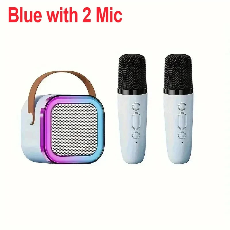Máquina de Karaoke Portátil Bluetooth 5.3 com 2 Microfones