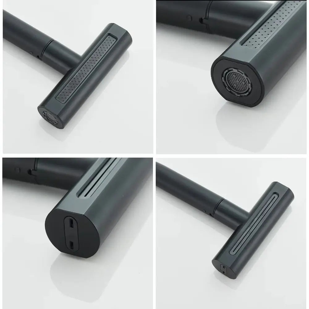 Torneira de Cozinha Monocomando Aço Inoxidável (4 Modos, Pullout 360°)