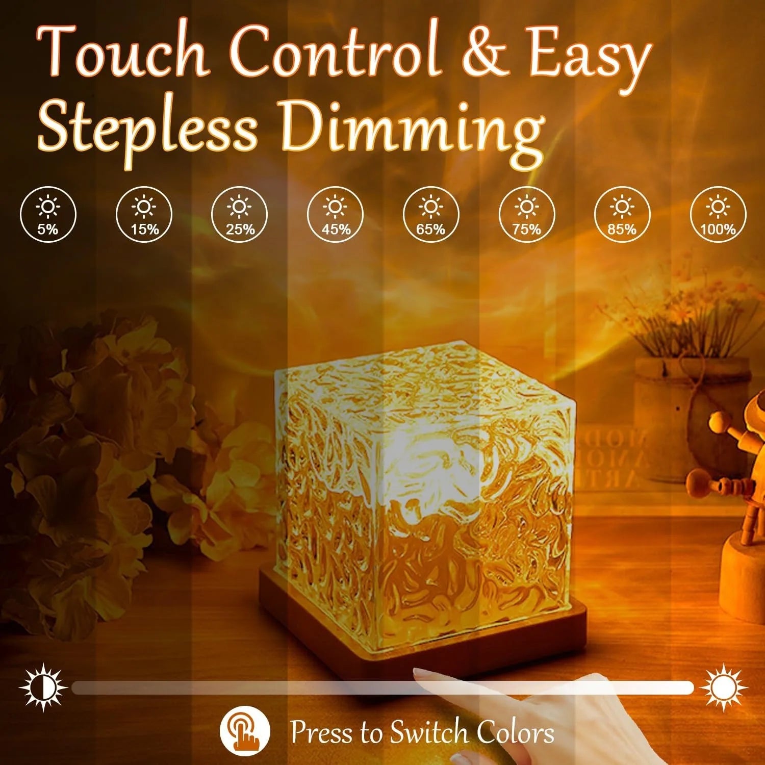 Projetor Luminor Cube Onda Oceânica 3D (16 Cores, Controlo App) – Leano Shop