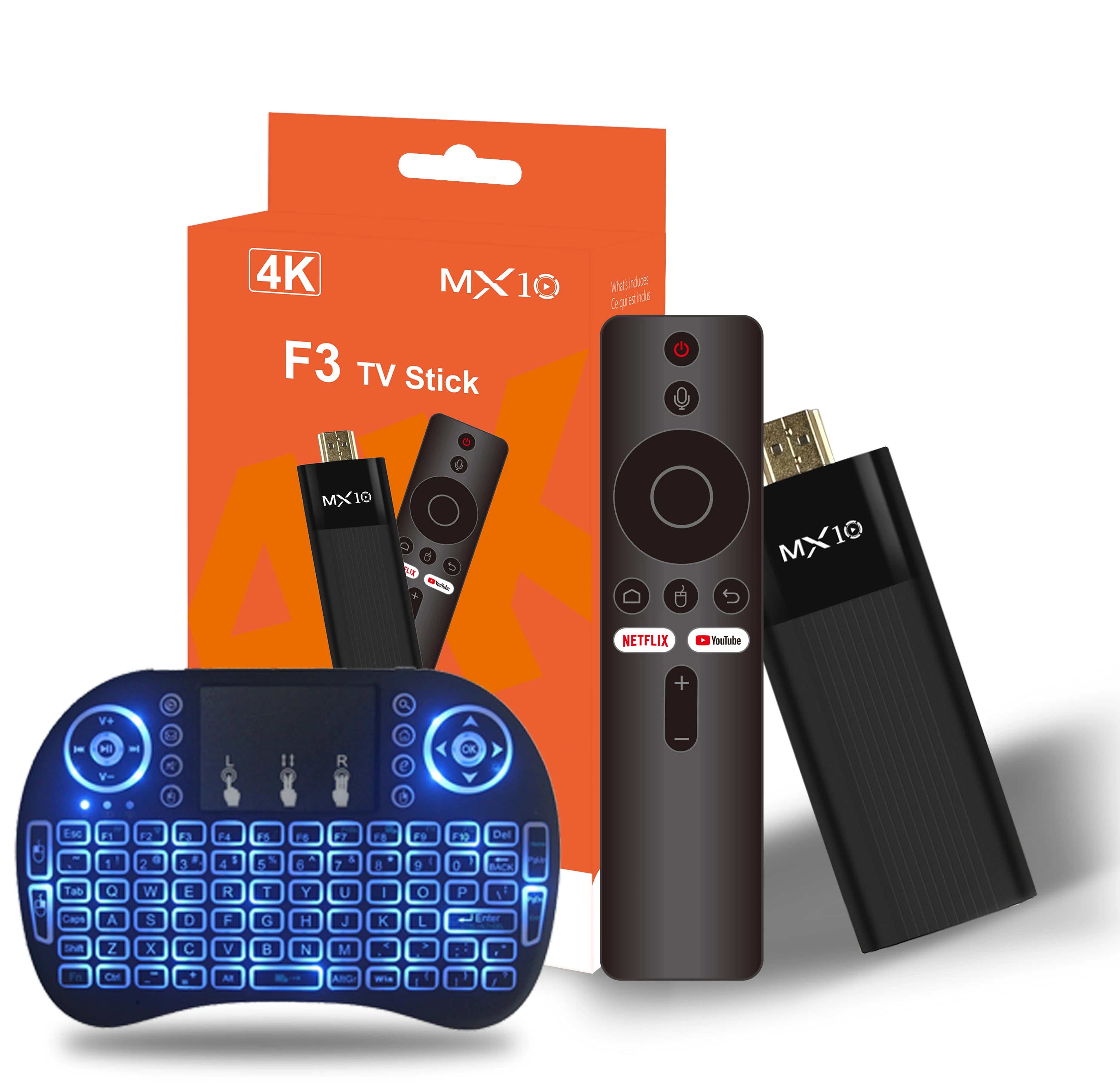 TV Stick/Box MX10-F3 Android 13.0 – H313 Quad Core, WiFi 6 e 8K Decoding (Streaming Ultra HD)