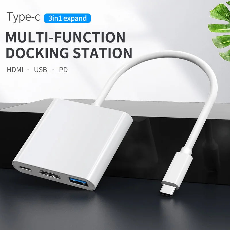 Hub USB C 3-em-1 Multiport Adapter (HDMI 4K, PD 100W)