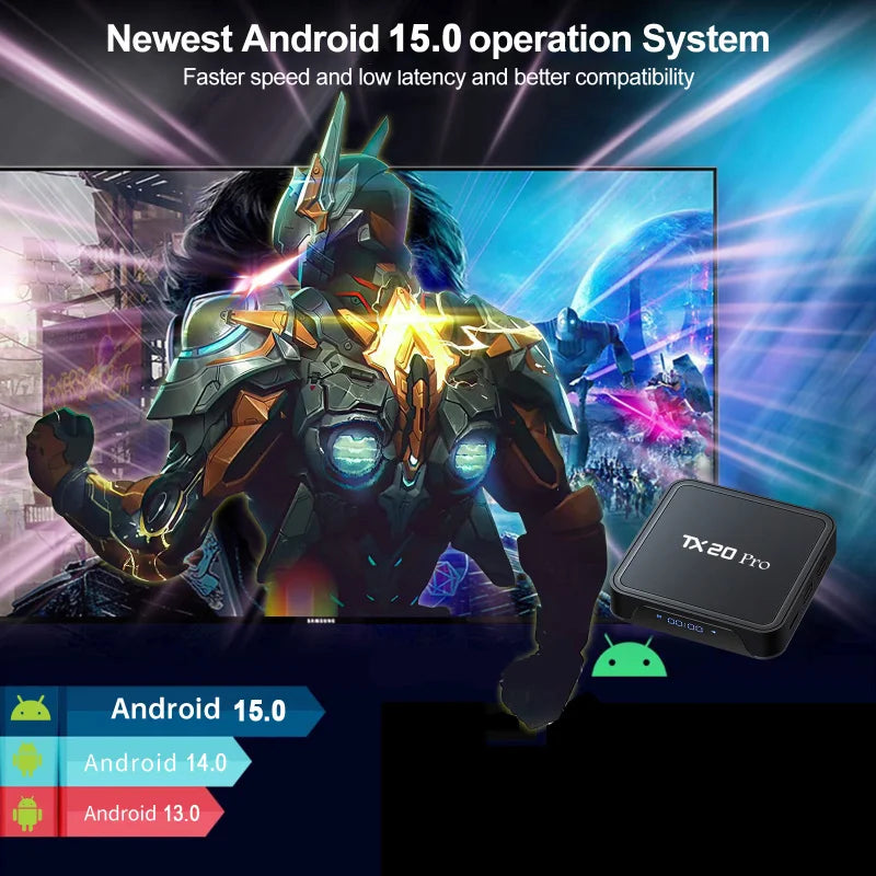 TV Box TX20 Pro Android 15 (8K Ultra HD) – Allwinner H313, Dual WiFi 5G, Controlo de Voz e IPTV
