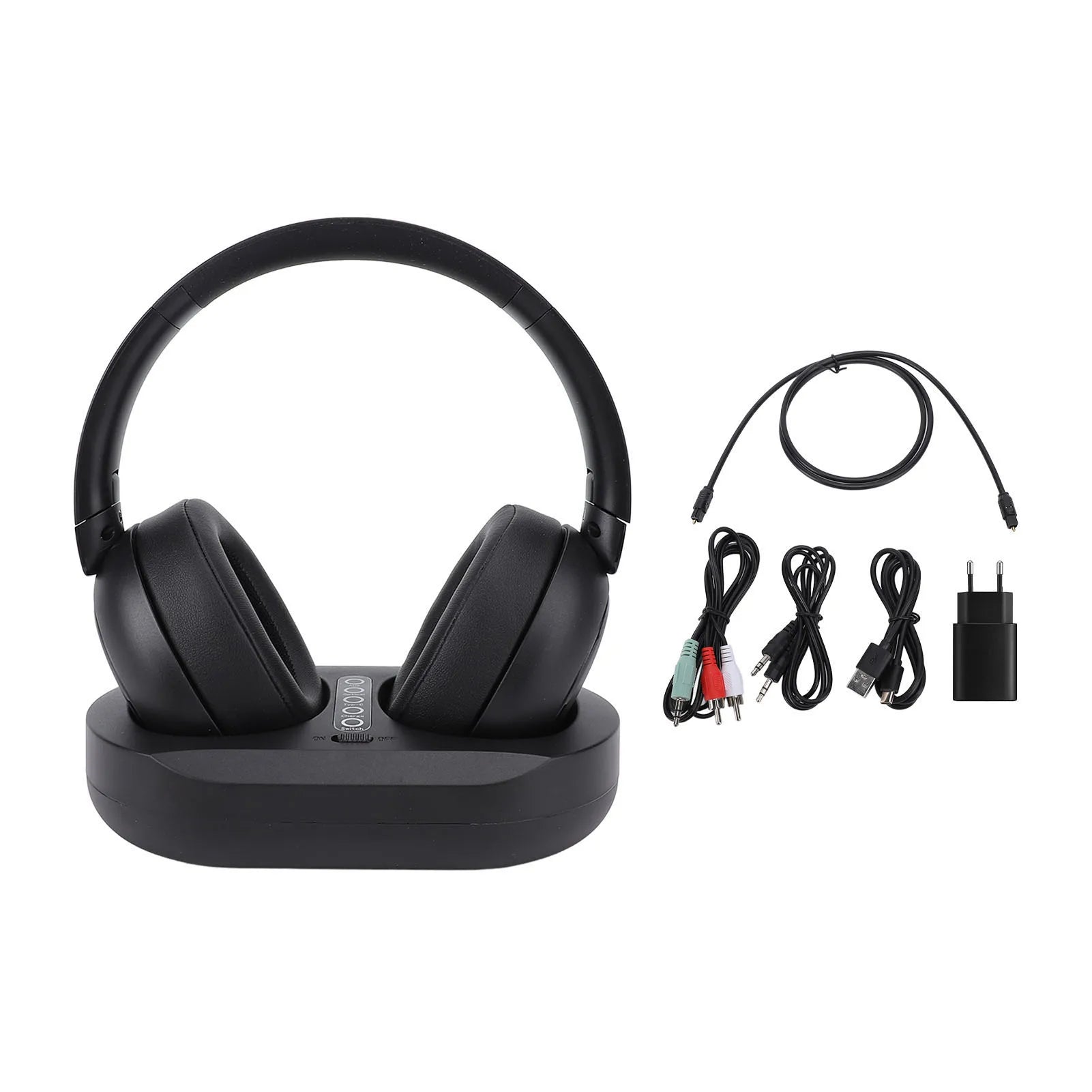 Headphone TV Wireless 2.4G/BT 5.3 com Dock de Carregamento
