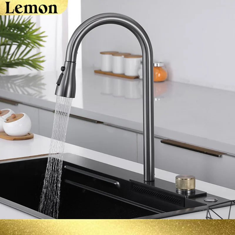 Torneira de Cozinha Casacata Pull Down (Misturador Quente/Frio)