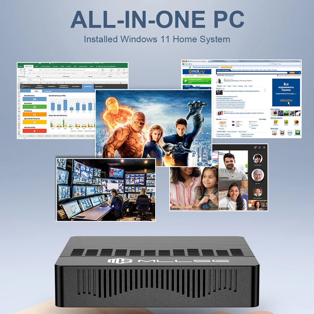 MLLSE M2 Air Mini PC (Intel N4000/J3710, WiFi Dual-Band)