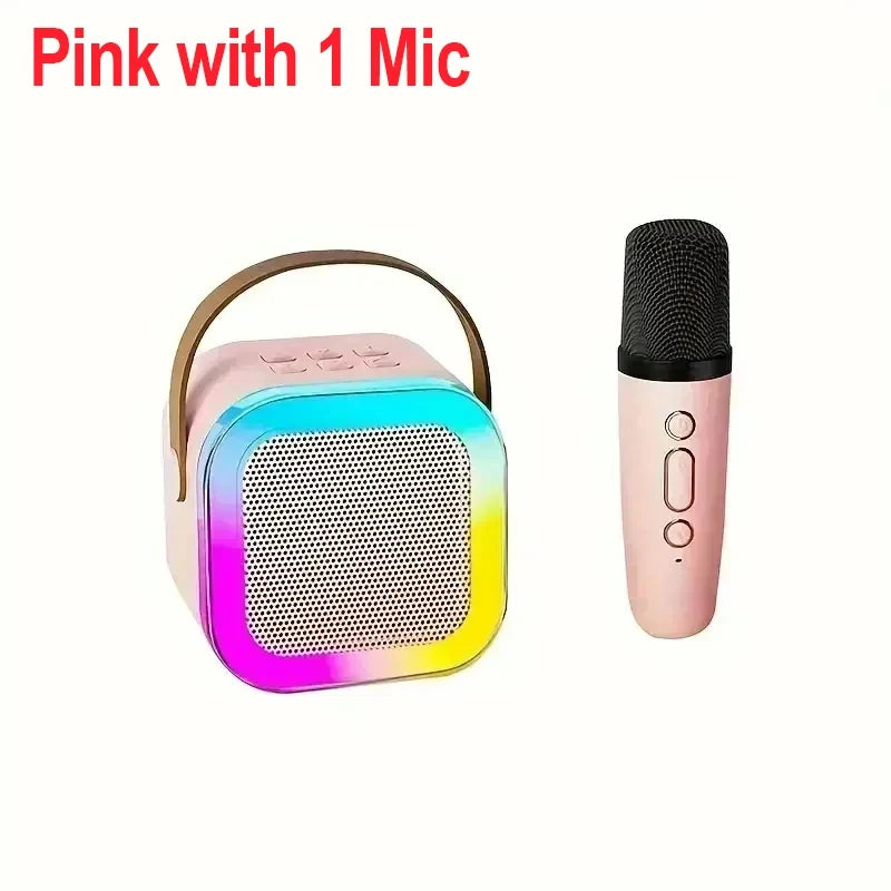 Máquina de Karaoke Portátil Bluetooth 5.3 com 2 Microfones
