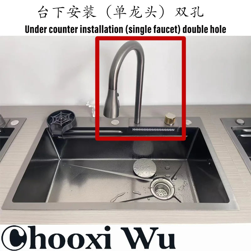 Torneira de Cozinha Casacata Pull Down (Misturador Quente/Frio)