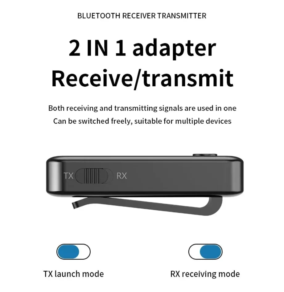 Adaptador Bluetooth 2-em-1 (Transmissor e Recetor 5.3)