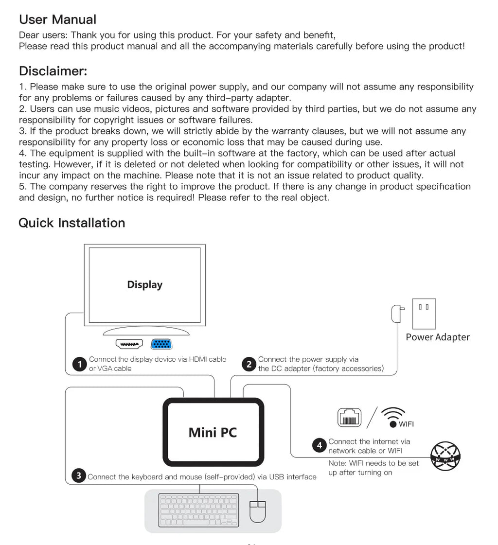 MLLSE M2 Air Mini PC (Intel N4000/J3710, WiFi Dual-Band)