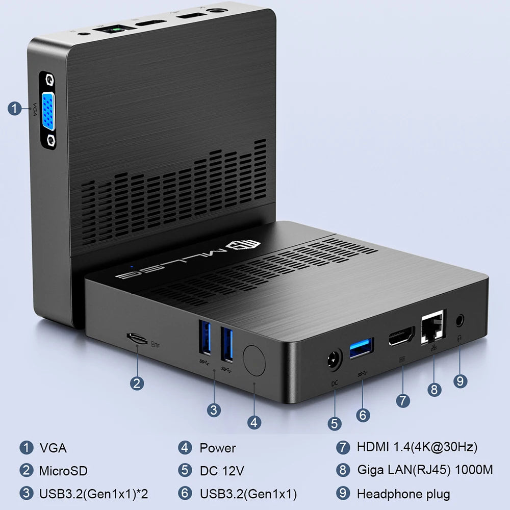 MLLSE M2 Air Mini PC (Intel N4000/J3710, WiFi Dual-Band)