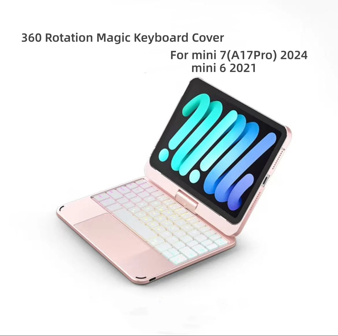 Magic Keyboard Case 360° Rotação para iPad Mini 6 / Mini 7 (8.3")