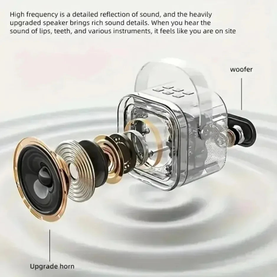 Máquina de Karaoke Portátil Bluetooth 5.3 com 2 Microfones