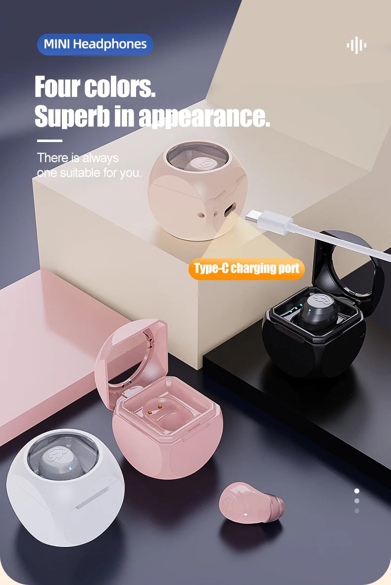 Auscultadores Mini Wireless (Semi-In-Ear)