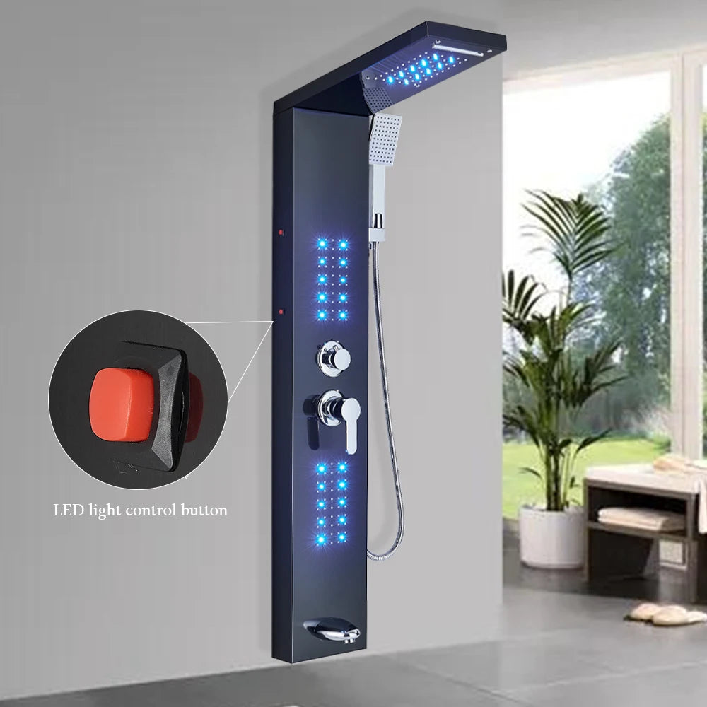 Painel de Duche LED Multifuncional (SPA Massagem e Cascata)