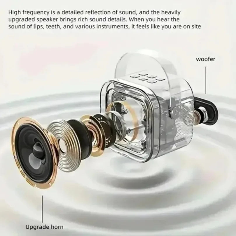 Máquina de Karaoke Portátil Bluetooth 5.3 com 2 Microfones