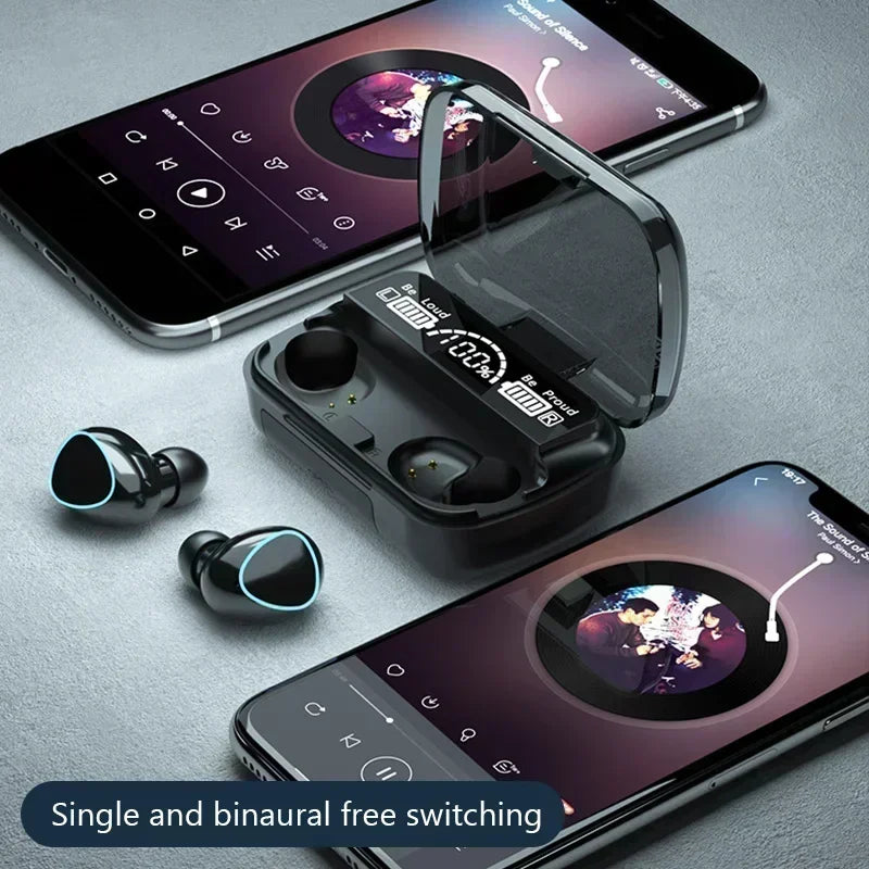 TWS Bluetooth Earphones (HiFi Stereo) com Display LED