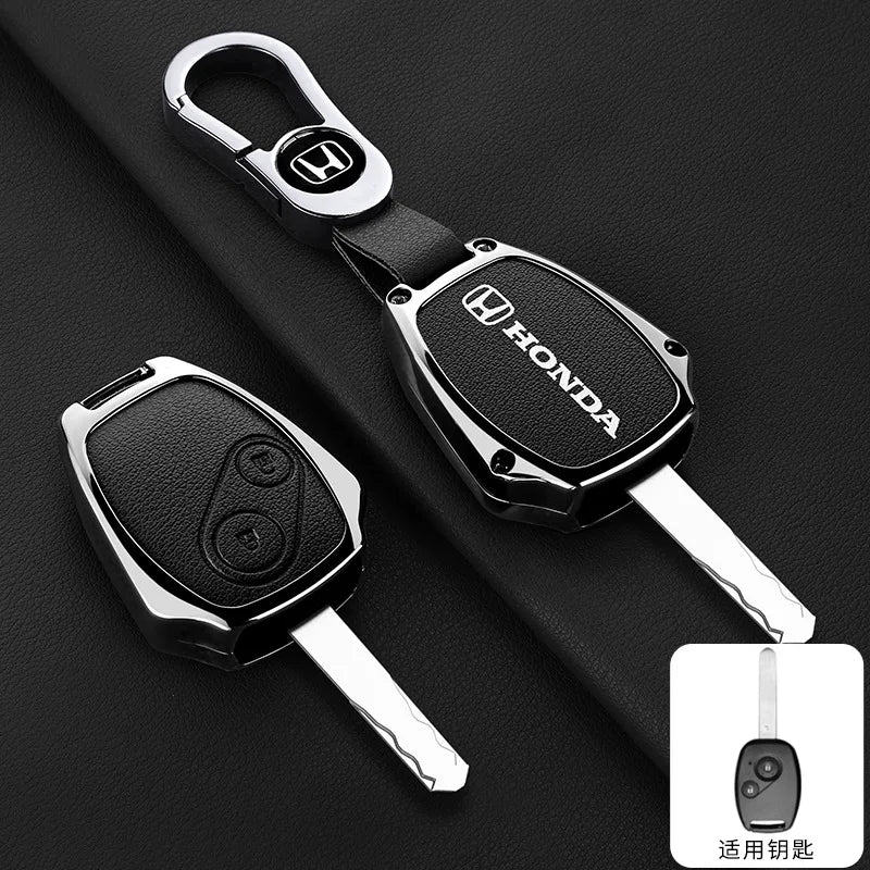 **Capa Premium para Chave Honda (Liga de Zinco + Couro) – CRV, Civic, Jazz, Fit e Mais