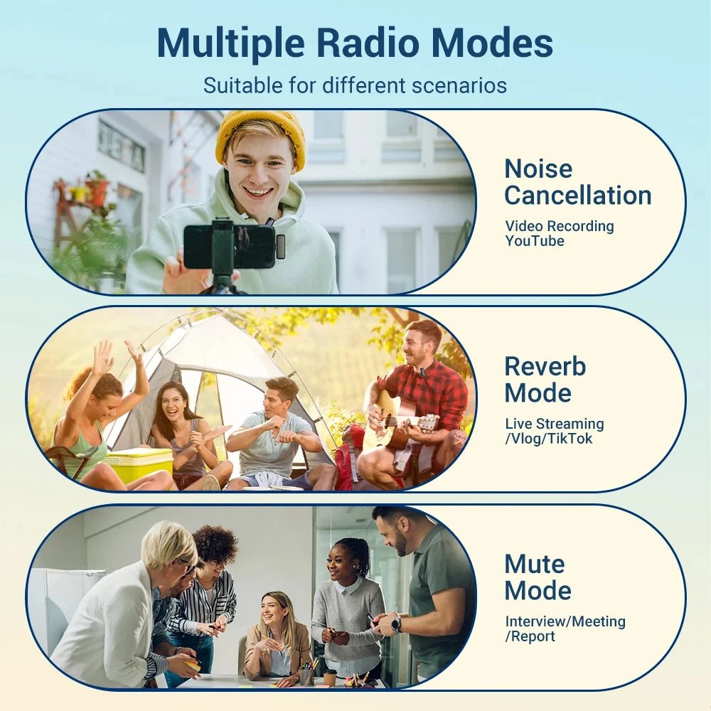 Microfone Lapela Stereo Wireless (C/ Estojo de Carregamento)