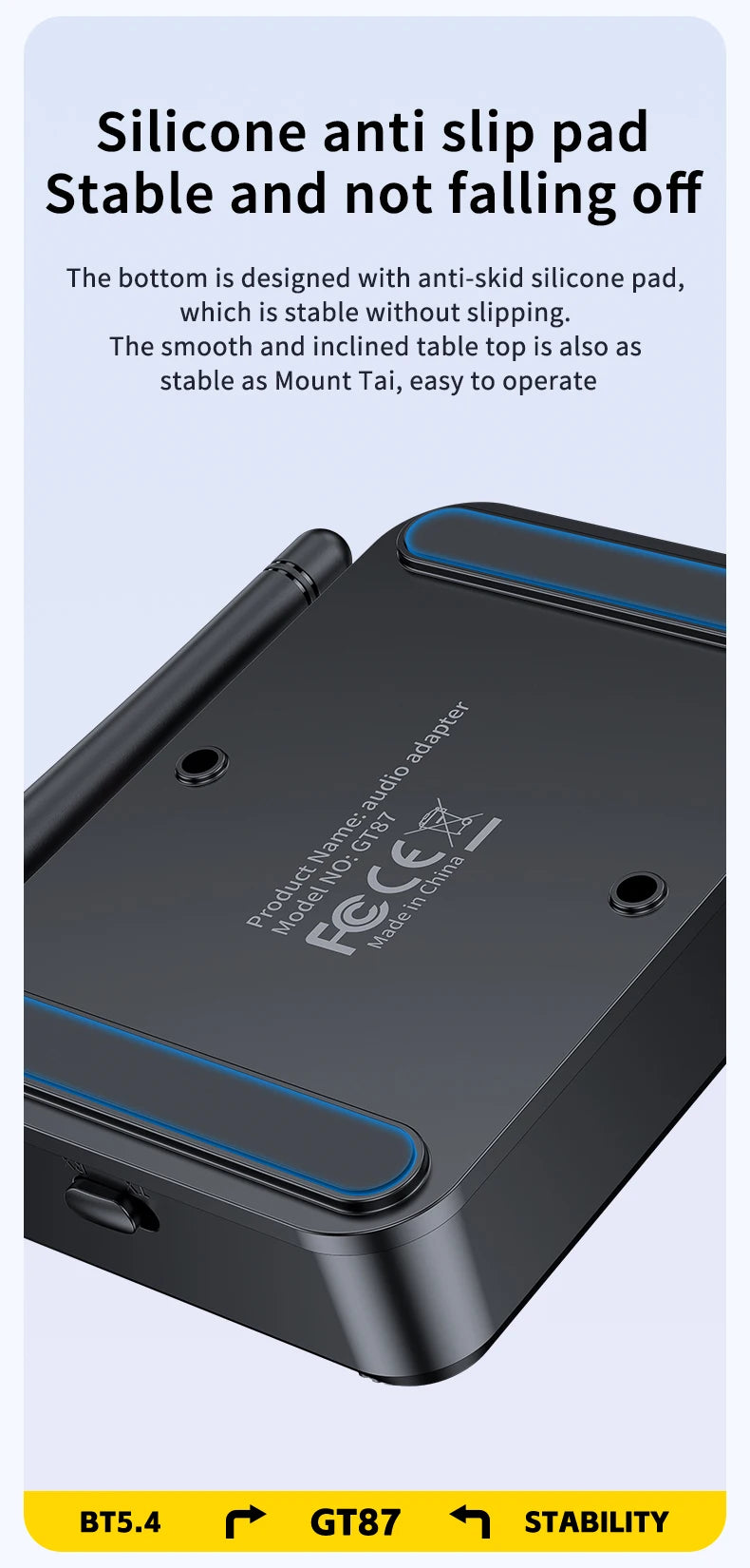 Transmissor/Recetor Bluetooth 5.4 GT87 (AUX/SPDIF/COAXIAL/TF)