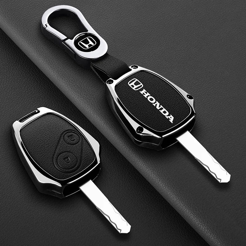 **Capa Premium para Chave Honda (Liga de Zinco + Couro) – CRV, Civic, Jazz, Fit e Mais