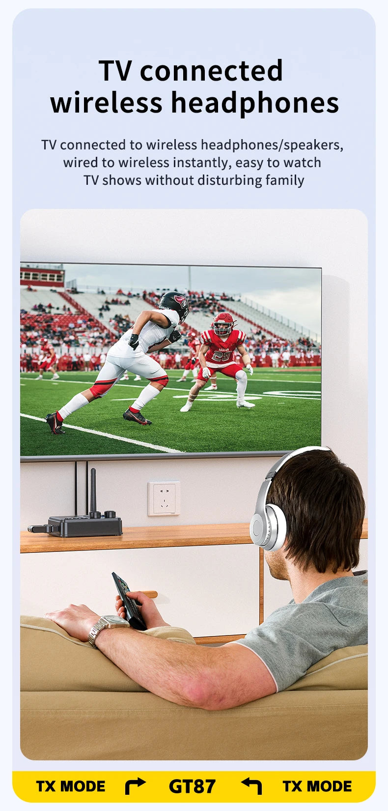 Transmissor/Recetor Bluetooth 5.4 GT87 (AUX/SPDIF/COAXIAL/TF)