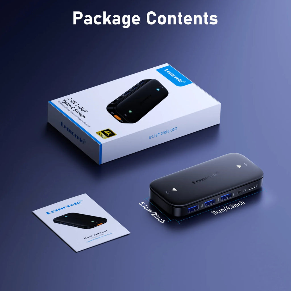 Switch USB-C H200 2-em-1 (4K@60Hz) – Compartilhamento de Monitor, Teclado e Mouse para PC/PS5