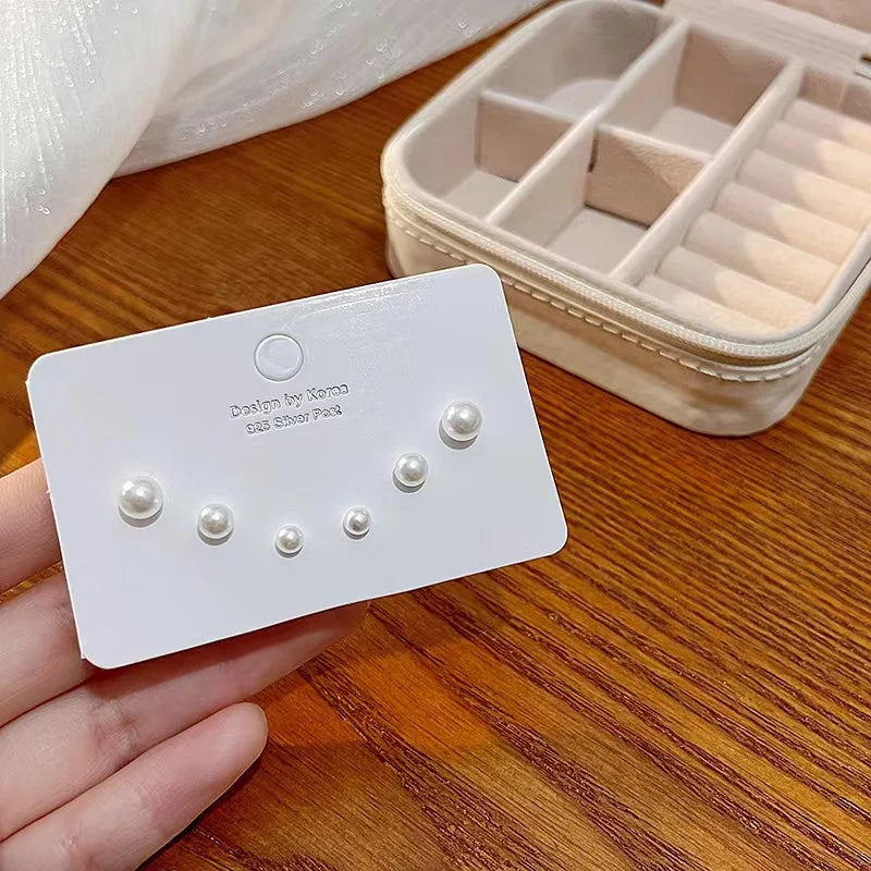 Conjunto de Mini Brincos Stud em Prata S925 - Joia Simples e Elegante