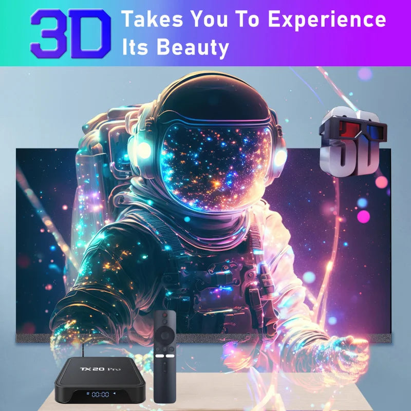 TV Box TX20 Pro Android 15 (8K Ultra HD) – Allwinner H313, Dual WiFi 5G, Controlo de Voz e IPTV