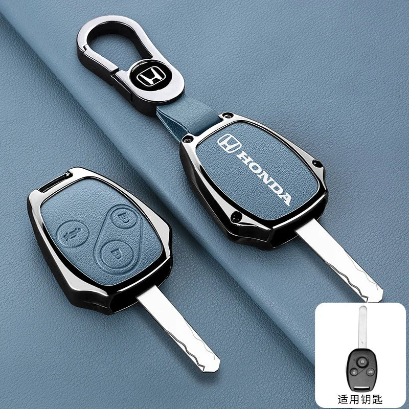**Capa Premium para Chave Honda (Liga de Zinco + Couro) – CRV, Civic, Jazz, Fit e Mais