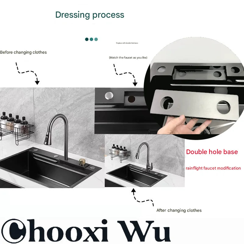 Torneira de Cozinha Casacata Pull Down (Misturador Quente/Frio)