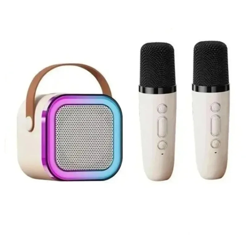 Máquina de Karaoke Portátil Bluetooth 5.3 com 2 Microfones
