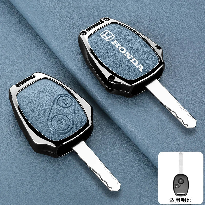 **Capa Premium para Chave Honda (Liga de Zinco + Couro) – CRV, Civic, Jazz, Fit e Mais
