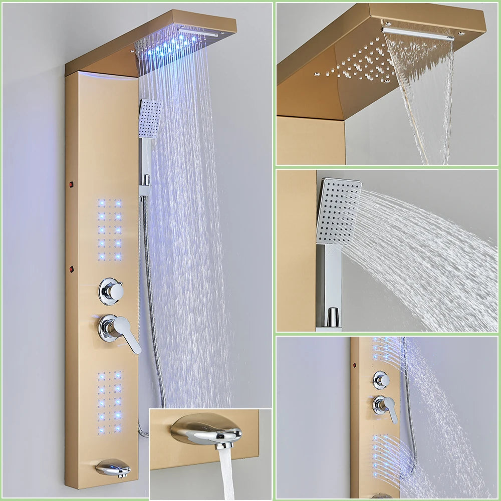 Painel de Duche LED Multifuncional (SPA Massagem e Cascata)