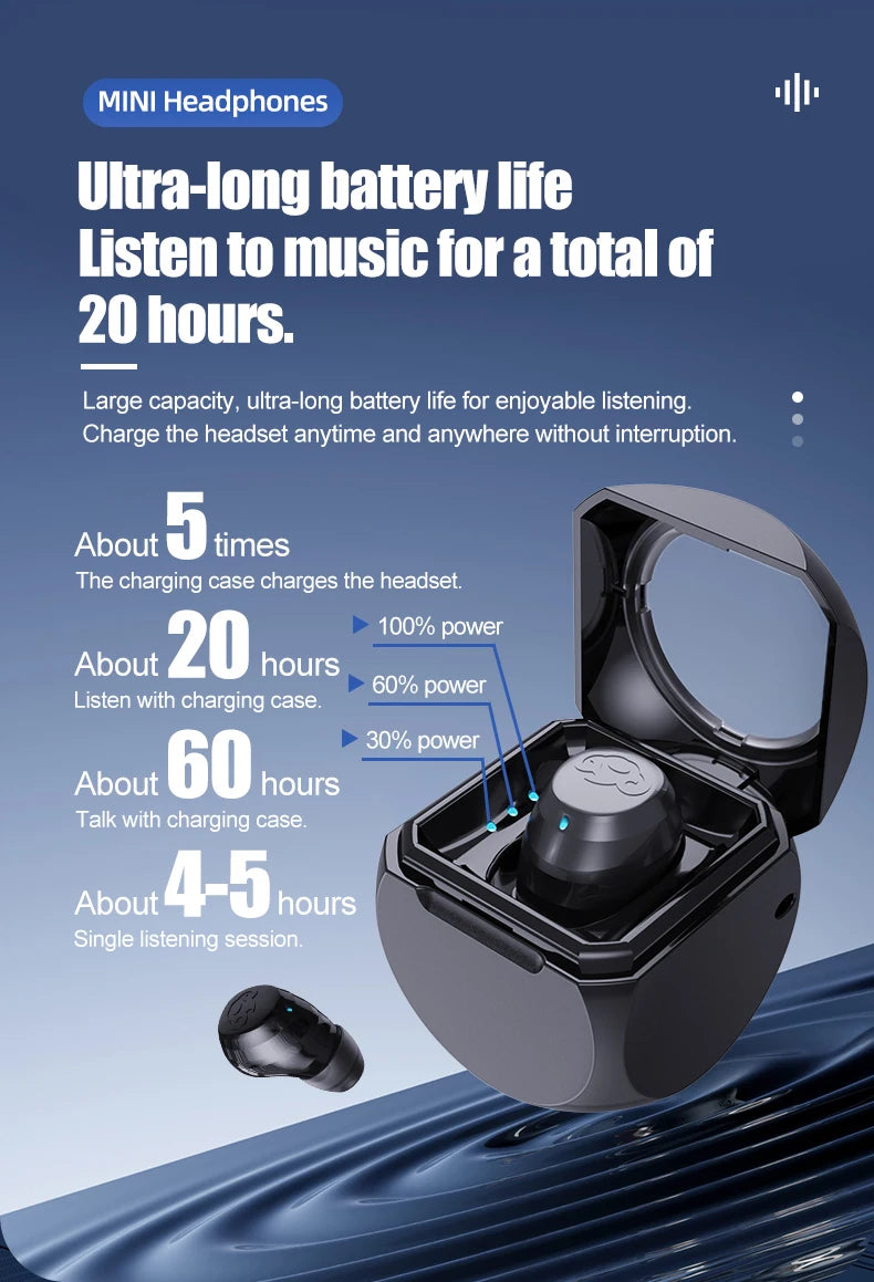 Auscultadores Mini Wireless (Semi-In-Ear)