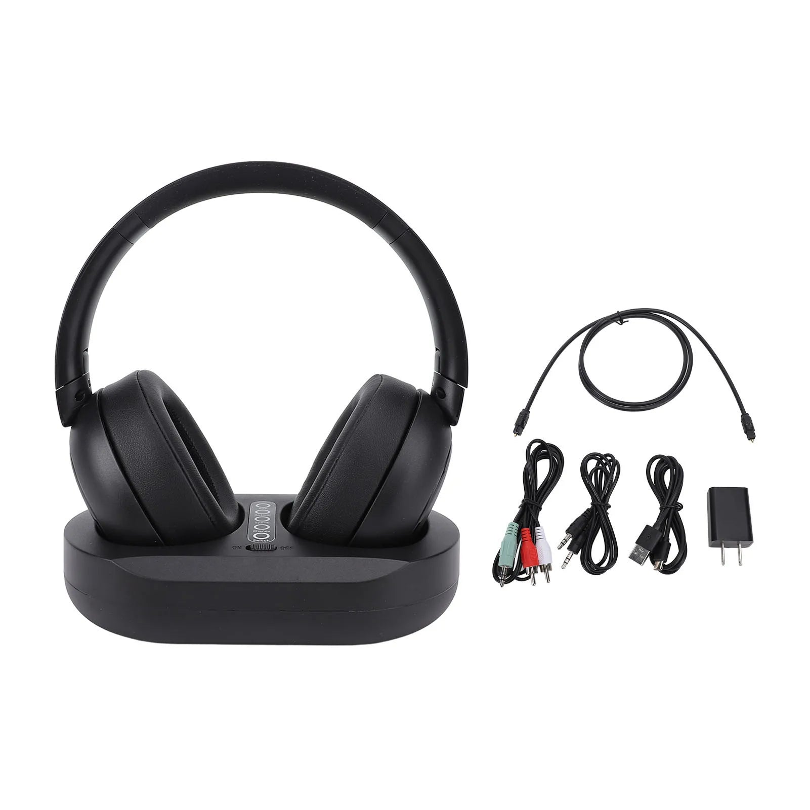 Headphone TV Wireless 2.4G/BT 5.3 com Dock de Carregamento