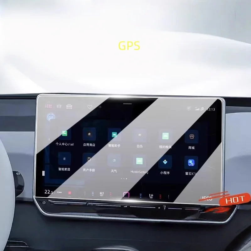 Película de Vidro Temperado 9H para VW ID.3/ID.4 2023-2025 – Protetor de Navegação GPS e Painel (12.9'')