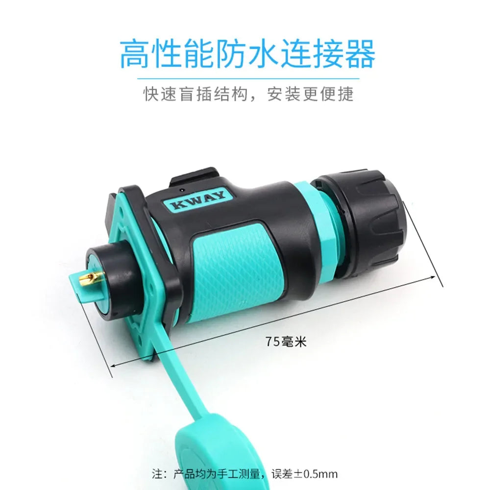 Conector de Aviação Plástico M16 KWAY K16 (2-9 Pinos, IP68)