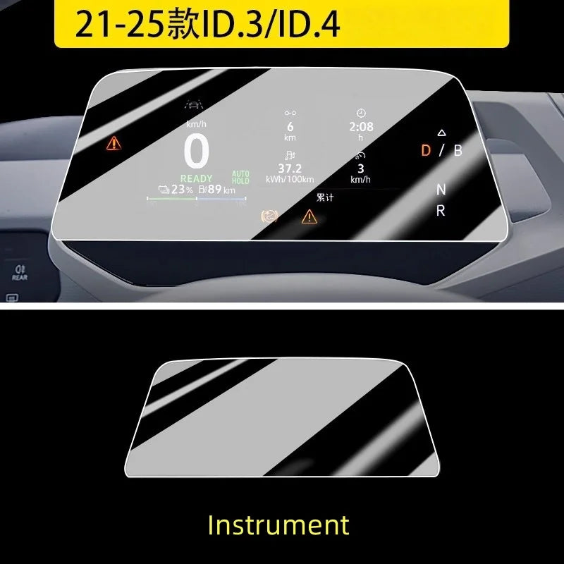 Película de Vidro Temperado 9H para VW ID.3/ID.4 2023-2025 – Protetor de Navegação GPS e Painel (12.9'')