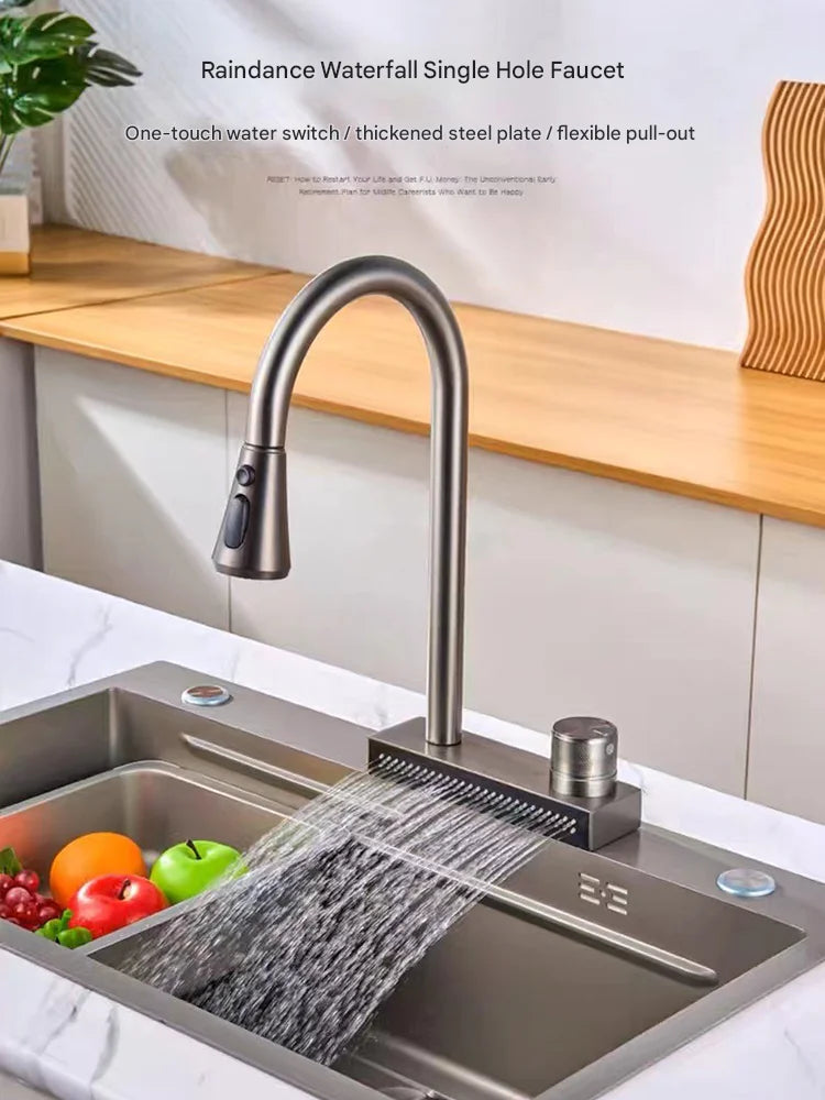 Torneira de Cozinha Casacata Pull Down (Misturador Quente/Frio)