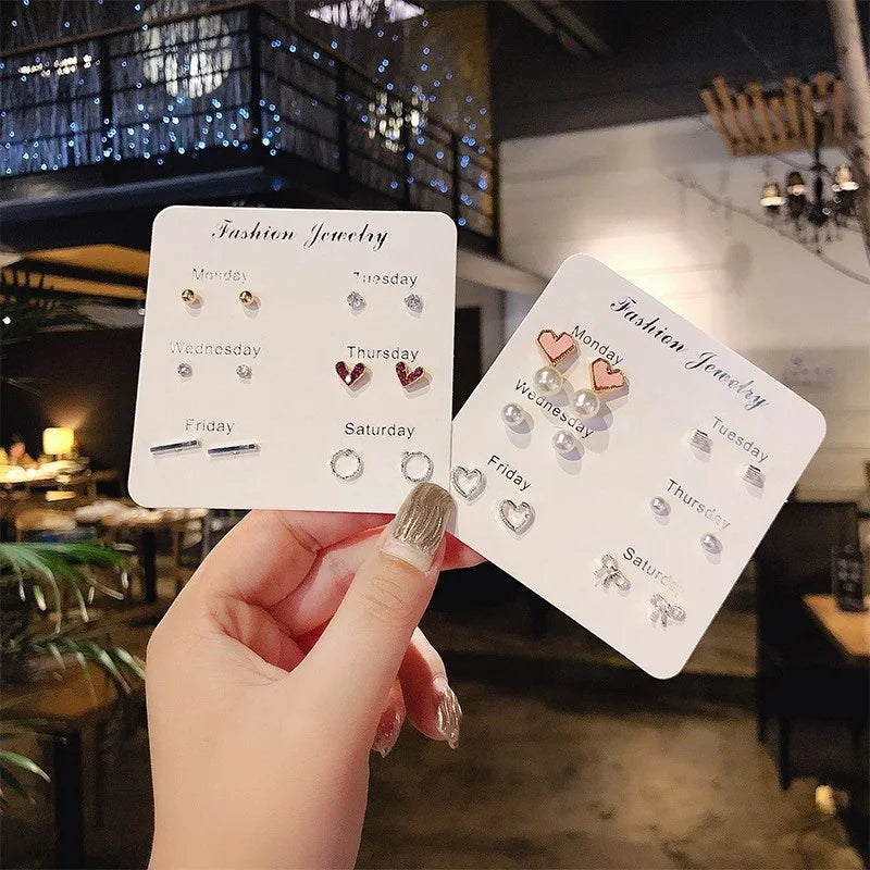 Conjunto de Mini Brincos Stud em Prata S925 - Joia Simples e Elegante