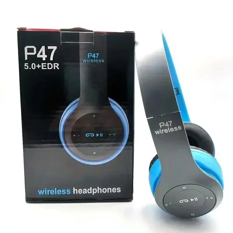 P47 Foldable Wireless Bluetooth Headphone (Bass HiFi)
